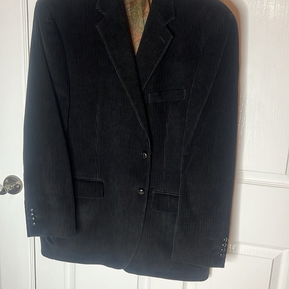 RALPH LAUREN BLACK CORDUROY MEN SUIT JACKET/Blazer. Size 46R - Picture 3 of 8